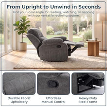 Trygoal Manual Single Lounge Recliner Chair with Adjustable Backrest, Gray