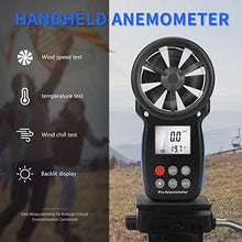 Digital Anemometer Wind Speed Meter Measures Temperature Chill Measure Tool Indicator