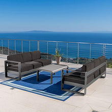 Unknown1 Coral Outdoor Aluminum 3-Piece Sofa Set with Cushions Grey Modern Contemporary Fabric Cushion Included Water Resistant