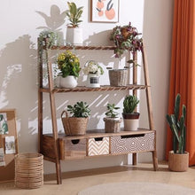 IBONSON Multi Tiered Plant Stand Indoor Living Room Floor-Standing Solid Wood Bonsai Stand Balcony Flower Stand Storage Rack Multi-Layer Plant Flower Stand Corner Outdoor Plant Stand