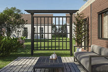 Vita 80 inch by 90 inch Wildwood Cedar Wood Trellis and Privacy Screen, Charcoal Grey, Black, FSC, Woodgrain, Pre-Stained, VA68901