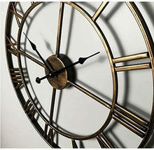 TBLOTYD Wall Clock, Wall Clock Decor Roman Numeral Metal Wall Clocks Iron Round Art Outdoor Garden Clock Home Decoration for Living Room Art Ornament
