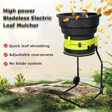 Qiokoith 220V Electric Leaf Mulcher Shredder, Bladeless Portable Garden Shredder with Wheels, Collection Box, 17:1 Shredding Ratio, Shredding of Wood & Garden Debris