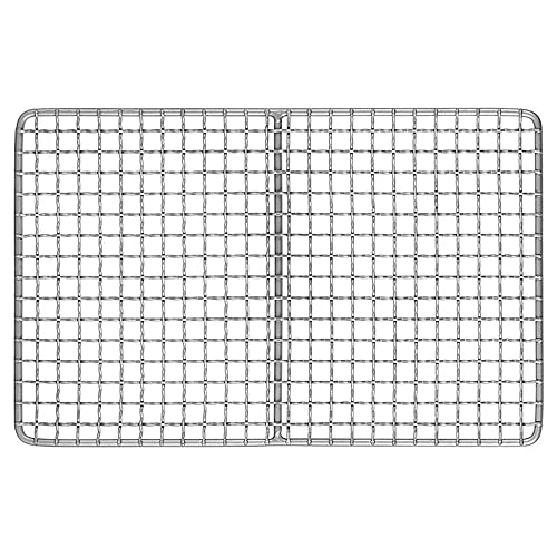 Grill Plate Ultralight Barbecue Rack BBQ Wire Mesh Baking Roasting Cooling Net Plate for Outdoor Camping Backpacking (D 10.6 * 6.6 * 0.2 in)
