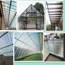 Polycarbonate Sheets All-Weather Outdoor Greenhouse Covering, Plastic Roofing Sheets Rainproof Insulation Protection(1.56x1212m)