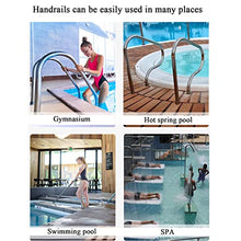 BSNANCA Pool Handrails 32X39 inch Pool Rail 250Lbs Load Capacity Rustproof Pool Handrail Humanized Swimming Pool Handrail with Blue Grip Cover & Screws