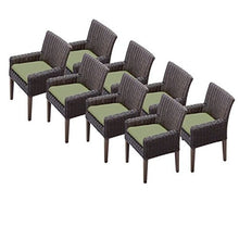 TK Classics Venice Wicker Patio Arm Dining Chairs Set of 8 Cilantro