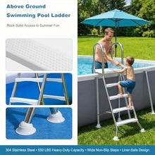 AIBOTY Wide Step Swimming Pool Ladder, Solid A-Frame Design with Thickened Stainless Steel 4 Step Above Ground Pool Stairs, Sturdy Non-Slip Design 550lb Load Pool Steps,63 in
