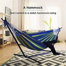 YRHH Portable Outdoor Canvas Hammock Stand, Camping Swing Hanging Bed, Outdoor Garden Furniture Hammock-A||with Support