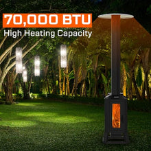 70,000 BTU Wood Pellet Outdoor Patio Heater with Glass Viewing Window