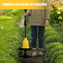 Cordless Garden Tiller Rotavator,Electric Powerful Soil Cultivator for Lawn,22Cm Working Width, 16Cm Tilling Depth, Weed Removal, for Garden, Vegetable Plots