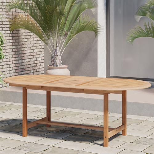 Amazonia Extendable Oval Newcastle Patio Dining Set, 7 Piece, Brown