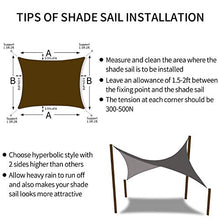 Tuosite Terylene Waterproof Sun Shade Sail UV Blocker Sunshade Patio Equilateral Square Knitted 220 GSM Block Fabric Pergola Carport Awning 20' x 20' in Color Black