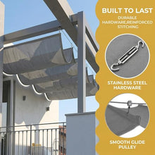 Patio Pergola Shade Cover， Retractable Canopy Replacement, Outdoor Pergolas Covers， for Patio, Sun Shades Cloth with Slide-On Wire Cable for Deck Gazebo Backyard,(W1.8*L12m/W5.90*L39.37ft)