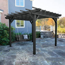 highwood Made in the USA Bodhi 10’ x 10’ Pergola with 5’ Weatherly Porch Swing, Black