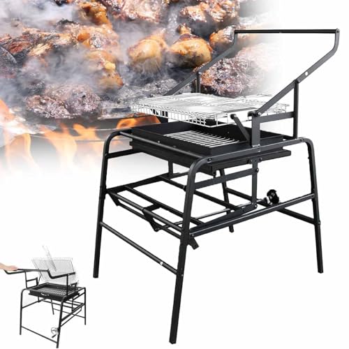 360 Rotating Charcoal Grills, Stainless Steel Flipping Barbecue Grill, Outdoor Foldable Barbecue Grill, Barbecue Grill Suitable Kebab Grill, for Multiple People