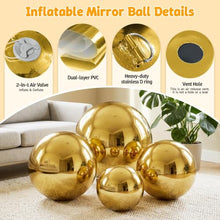 3PCS Gold Inflatable Mirror Ball Set,Reusable Mirror Ball Large Event Decoration PVC Ball with Electric Pump for Party,Concerts,Stage,Wedding Decorations(Gold, 3pcs:19.7In+31.5In+47.2In+Pump)