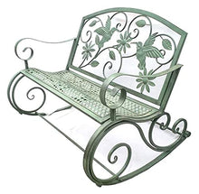 ERoomQ Outdoor Garden Bench,Outdoor Bench Patio Bench, 41-inch Antique Courtyard Rocking Chair, Cast Iron Metal Frame Garden Furniture Rocking Chair