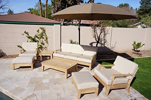 WholesaleTeak Outdoor Fabric Cushions (Seat & Back) for Atnas 6pc Sofa Set: 1 Sofa (3 Seat), 2 Lounge Chairs & 2 Ottoman - Cushions only #WHSSAT6CS