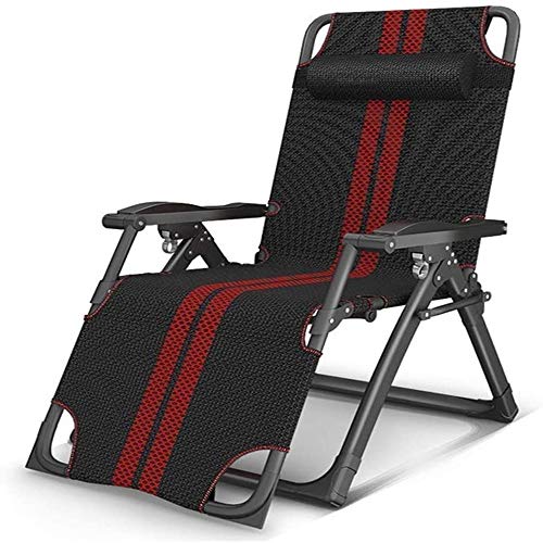 IIPOSAQQ Oversized Reclining Chair for Heavy Duty People Metal Steel Folding Camping Lounge Chair Outdoor Garden Lawn Pool Zero Chair Portable Camping Chair for Heavy People with Cushions
