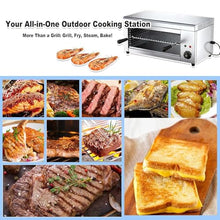 Fablestoryem Commercial Salamander Broiler, Electric BBQ Grill, Steak Oven, Kebab Grill, Cheese Melter, Fish Grill, 2 Detachable Grill Racks, Stainless Steel, 24×12×11in, Wall Mount/Countertop, 110v