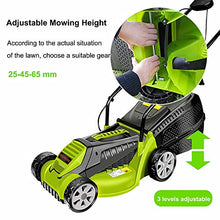 AMYYTL Corded Electric Dethatcher, 13-Inch Push Lawn Sweeper, Strong Rubber Wheels & Adjustable Mowing Height, Lightweight Walk-Behind Lawn Mower Clear, Gree