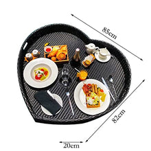 ERoomQ Swimming Pool Floating Tray 33.5X32.3X7.9In Heart-Shaped Handmade Rattan Floating Tray, Swimming Pool Water Tray,Floating Compote Dinner Plate (1 85 x 82 x 20 CM)
