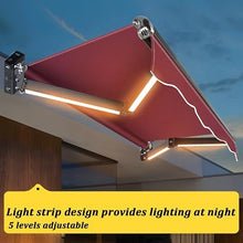 Motorized LED Light Awnings Electric, Electric Retractable Awning with Remote Control, Outdoor Sunshades, no Assembly Required, for Balconies, patios or cafes(Beige,2x1.5M)