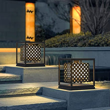 ZEELYDE Post Lights Outdoor,Solar Pillar Light Outdoor Waterproof Wall Light Square Stainless Steel Pillar Lamp Villa Garden Community Gate Garden Light LED Night Security Lighting Fixture Landscape