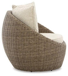Signature Design by Ashley DANSON Swivel Lounge Chairs with Cushion, 2 Count, Light Brown