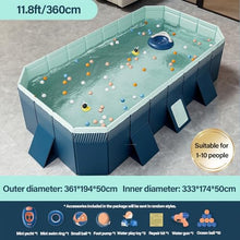 Foldable Non-Inflatable Family Swimming Pool, Hard Plastic Kiddie Pool, Easy Setup Collapsible Above Ground Pool, Durable Splash Pool for Backyard Outdoor Lawn Kids Adults Dog 11.8ft