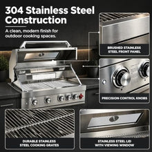 32in Built in Propane Gas Grills Charcoal & Natural Gas Triple Combo Grill
