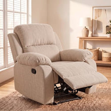 Trygoal Manual Single Lounge Recliner Chair with Adjustable Backrest, Beige
