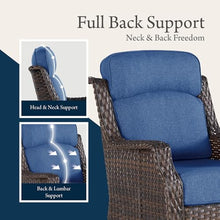 Patio Wicker Swivel Rocker Chair with 6-Inch Cushions, 360° Rocking