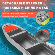 JYXKART Folding Fishing Kayak Dinghy Boat with Storage Gray