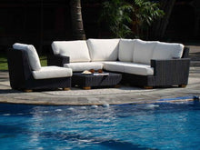 WholesaleTeakFurniture Sunbrela Fabric Cushions (Seat & Back) for Ramled Wicker 4pc Sectional Sofa Set: 2 Loveseats, 1 Corner Piece & 1 Armless Chair - Cushions only