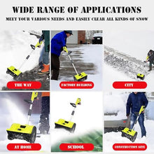 HYUIO Cordless Snow Plow - Electric Snow Shovel with 2 Battery, Outdoor Rechargeable Snow Blower with Adjustable Direction, Snow Thrower 8m Throwing Distance, for School Roads Driveway