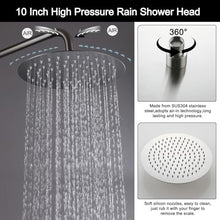 RBROHANT Freestanding Outdoor Shower Nickel, Height Adjustable Outside Showers for Backyard Garden Pool Beach, Outdoor Shower Fixtures with 10” Rain Shower Head and Handheld, Brushed Nickel