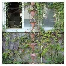 LZPHGB Rain Chain, Copper Rain Chain for Downspouts Round Fluted Cup Style for Gutters for Heavy Eaves Villas Japanese for Exterior Gutters,Grijs