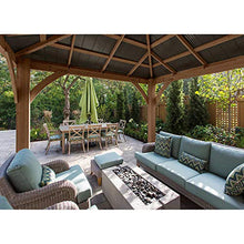 Yardistry 12' x 12' Cedar Wood Gazebo with Aluminum Roof Mocha Brown