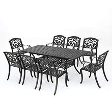Christopher Knight Home Abigal 9-Piece Outdoor Cast Aluminum Dining Set Shiny Copper Finish