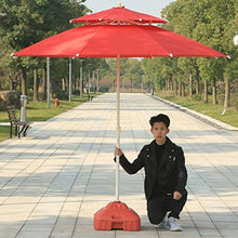 A1DFDFGOQSFG Parasols 9' Beach/Pool/Garden/Patio Umbrella Double Top, Water/UV-Resistant Market Outdoor Table Umbrella (Color : Blue, Size : 9 Ft/270cm) (Red 9 Ft/270cm)