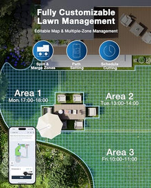 ECOVACS Goat A3000 LiDAR Robot Lawn Mower, Wire-Free Dual LiDAR Navigation, AI Obstacle Avoidance, 32V Power Platform, Smart App Control, Automatic Mapping, for Lawns Up to 3/4 Acre