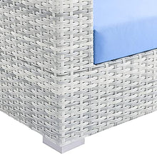 Modway Convene Wicker Rattan Outdoor Patio Right-Arm Loveseat in Light Gray Light Blue