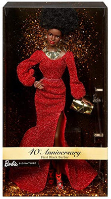 Barbie Signature 40th Anniversary First Black Doll Red Gown with Accessories