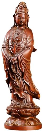 ZEELYDE Garden Ornaments Decor Statue Outdoor,Abstract Sculpture Home Garden Decor Statue Statues for Outside Small Leaf Boxwood Carved Buddha Statue Decoration Home Living Room Antique take Beads G