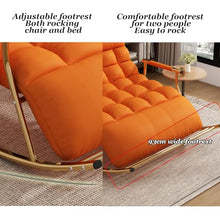KLNBV Double Bedroom Rocking Chair, Outdoor Rocker Recliner, Modern Lounge Chair for Balcony, Chairs with Side Pockets Armrests, Rocking Chair for Nursery/Living Room