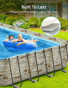 Evajoy Metal Frame Swimming Pool Set Blue