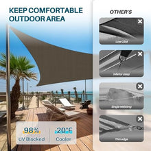 Coarbor 25'x25' Reinforced Wire Sun Shade Sail Rectangle Heavy Duty Strengthen Canopy Cover with A Ring Steel Cable Wire for Patio Backyard Deck Yard Garden Pergola Porch, Brown
