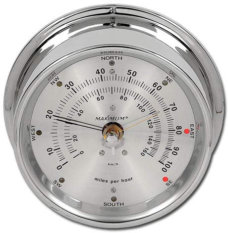 Maximum Maestro Wind Speed & Direction Monitor - Chrome Case, Silver Dial